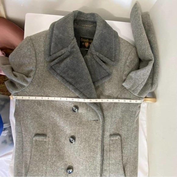 VINTAGE MENS FLEECE LINED DOUBLE BREASTED WOOL OVERCOAT 1970’s SZ 44 - Picture 11 of 11